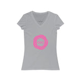 Pink Loop Women's Jersey Short Sleeve V-Neck Tee