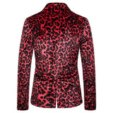 Men's Red Leopard Print Nightclub Suit Jacket