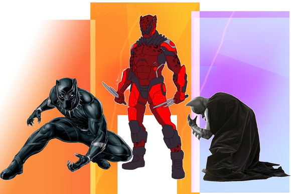Red Leopard Vs Black Panther (and Batman)