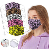 Leopard Print Two Layer Dust Mask, Soft Colorful Leopard Print Face Mask Cover Mouth for Adults and Teens