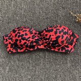 Red Leopard Tube Top Leopard Red women Bikini Set 2019 swimwear