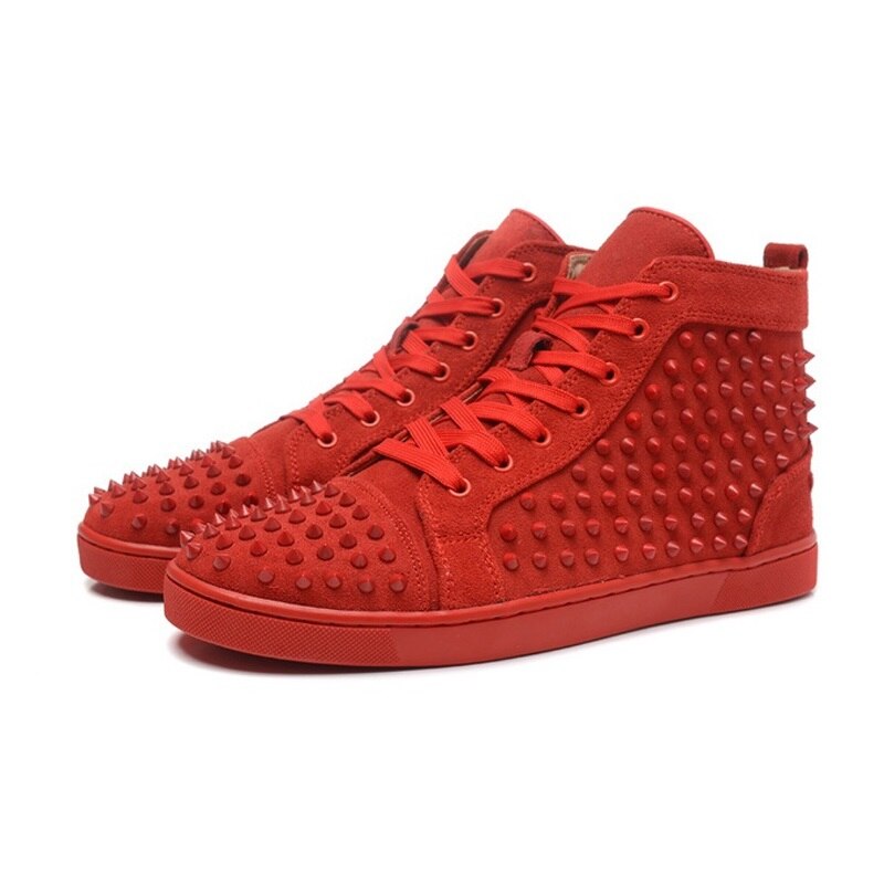 Men Shoes Big Size 48 Luxury Designer Spikes Male Sneakers Red