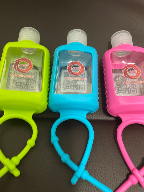 LOOP Travel Plastic Hand Sanitizer with Silicone Sleeve TSA Approved (3 Pack), Random Color (60ml/2oz)