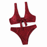 Red leopard bikini Set