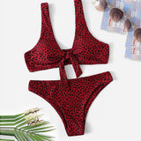 Red leopard bikini Set