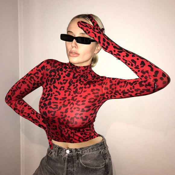 2020 Red Leopard Print Dress Long Sleeve – Street Genius
