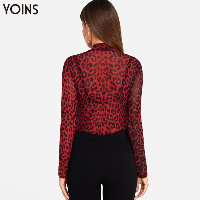 Leopard print blouse red hotsell