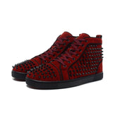Red Leopard High Top Designer Mens Red Bottom Sneakers