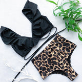 Red Ruffle Bikini High Waist Swimsuit New Leopard Bathing Suit Women Push Up Beach Wear Sexy Brazilian Biquini 2019